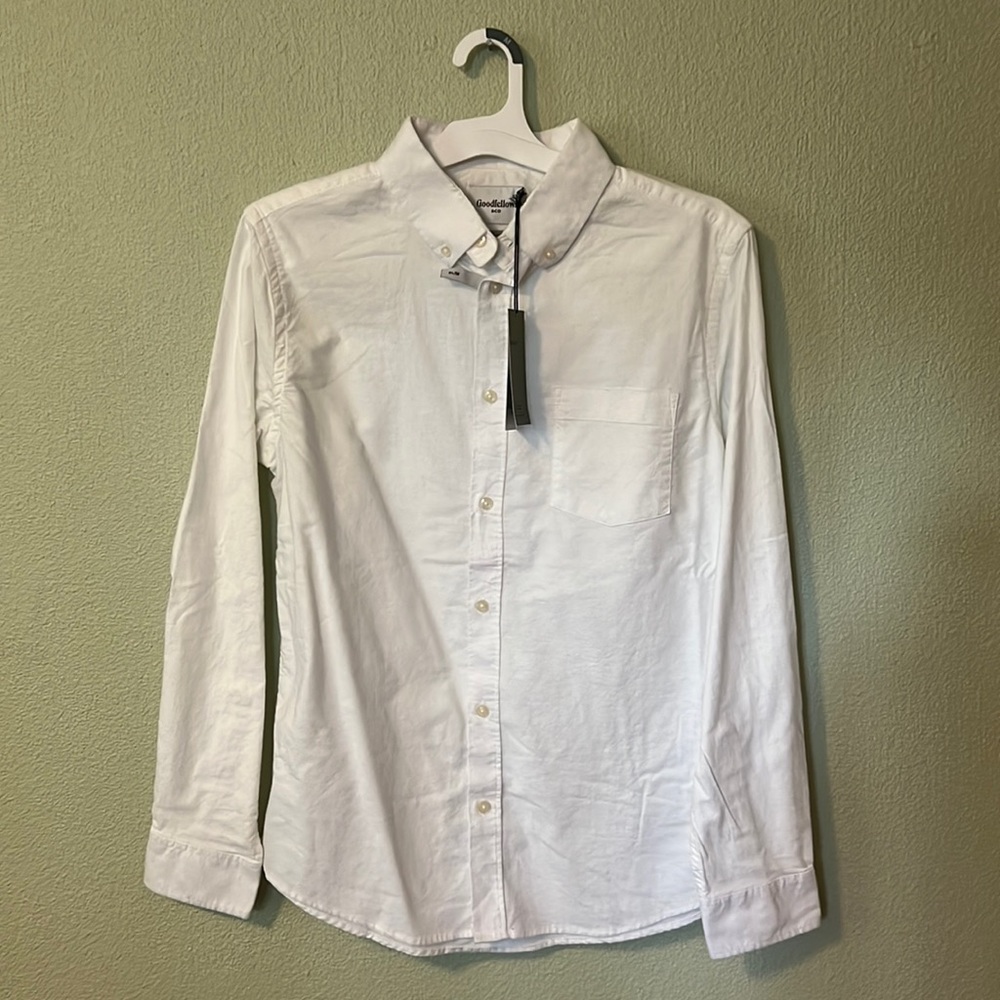 White slim fit medium long sleeve dress shirt